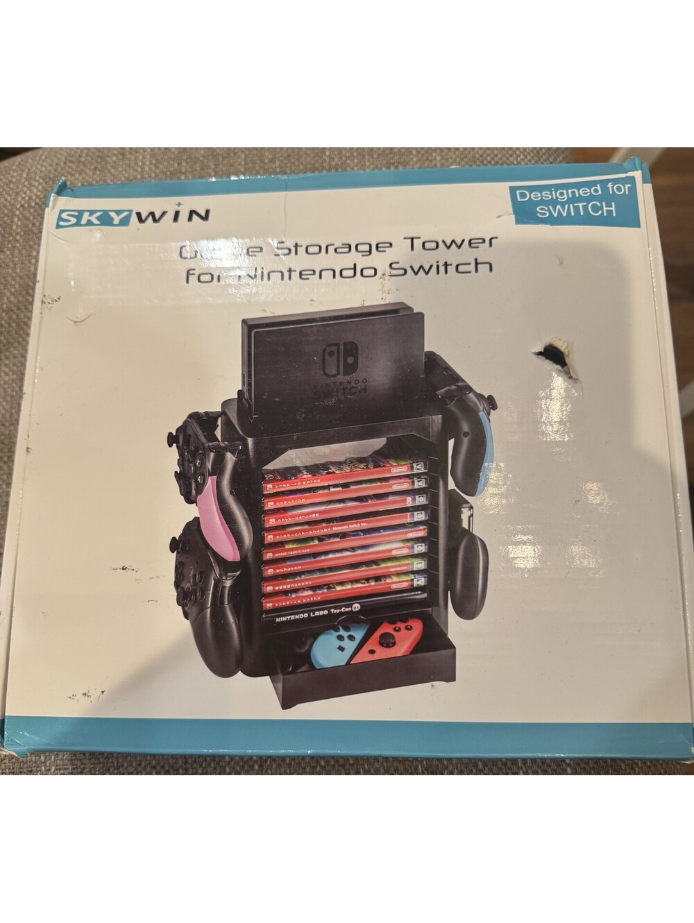 Skywin NS Compatible Nintendo Switch Games Holder, Game Tower